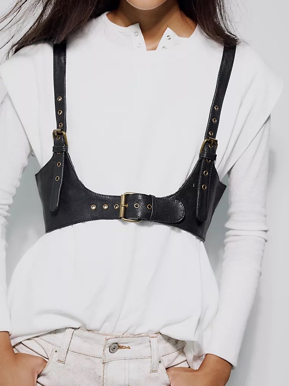 NWOT Free People FP Collection Rebel Leather Harness Size Small